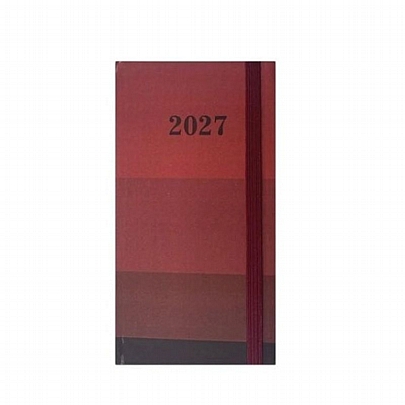 Εβδομαδιαίο Ημερολόγιο με Λάστιχο Stripes 2027 - Red (8x16) - Tesoro