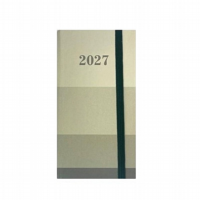 Εβδομαδιαίο Ημερολόγιο με Λάστιχο Stripes 2027 - Khaki Green (8x16) - Tesoro