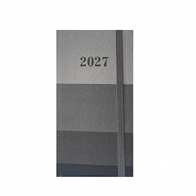 Εβδομαδιαίο Ημερολόγιο με Λάστιχο Stripes 2027 - Grey (8x16) - Tesoro