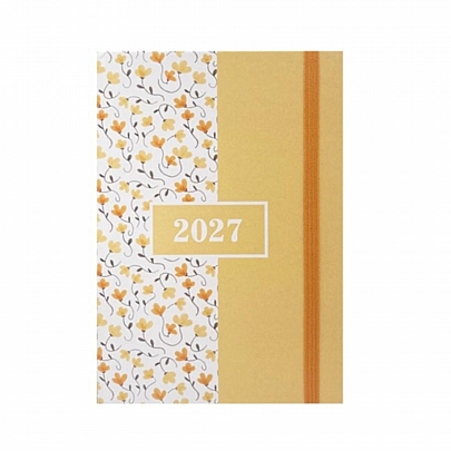 Ημερήσιο Ημερολόγιο με Λάστιχο Blossom 2027 - Vintage Floral Mustard (14x21) - Tesoro