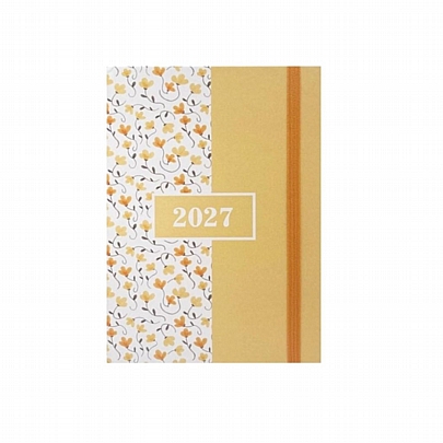 Ημερήσιο Ημερολόγιο με Λάστιχο Blossom 2027 - Vintage Floral Mustard (12x17) - Tesoro