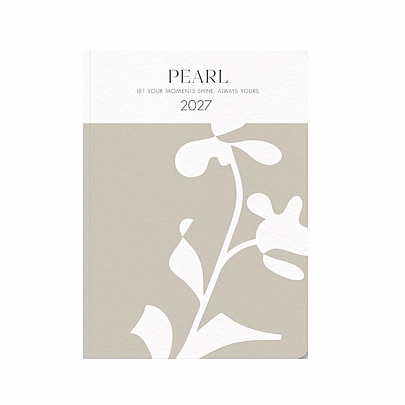 Ημερήσιο Ημερολόγιο Pearl 2027 - Beige Flowers (14x21) - AdBook