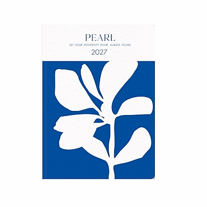 Ημερήσιο Ημερολόγιο Pearl 2027 - Blue Flowers (14x21) - AdBook