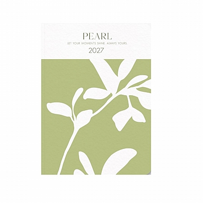Ημερήσιο Ημερολόγιο Pearl 2027 - Light Green Flowers (14x21) - AdBook