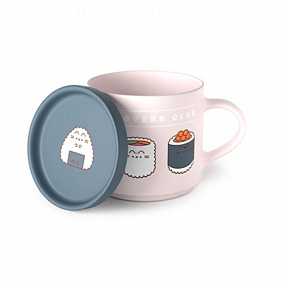 Κούπα πορσελάνης με Σουβέρ & Καπάκι - Pusheen Sushi Lover (420ml) - Puckator