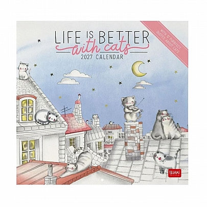 Μηνιαίο Ημερολόγιο Τοίχου 2027 - Life is better with cats (30x29) - Legami