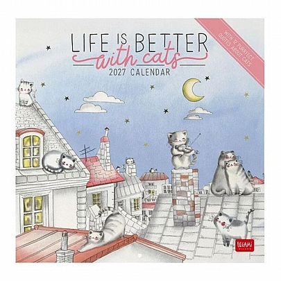 Μηνιαίο Ημερολόγιο Τοίχου 2027 - Life is better with cats (30x29) - Legami