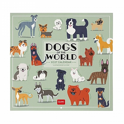 Μηνιαίο Ημερολόγιο Τοίχου 2027 - Dogs of the World (30x29) - Legami
