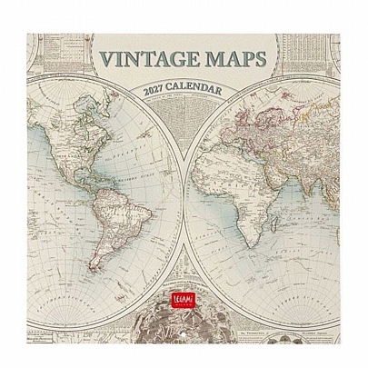 Μηνιαίο Ημερολόγιο Τοίχου 2027 - Vintage Maps (30x29) - Legami