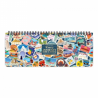 Εβδομαδιαίο Planner Γραφείου με Σπιράλ 2027 - Travel Stickers (27.2x10.2) - Legami