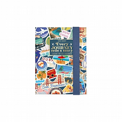Εβδομαδιαίο Ημερολόγιο Mini με Λάστιχο 2027 - Travel Stickers (8x11) - Legami
