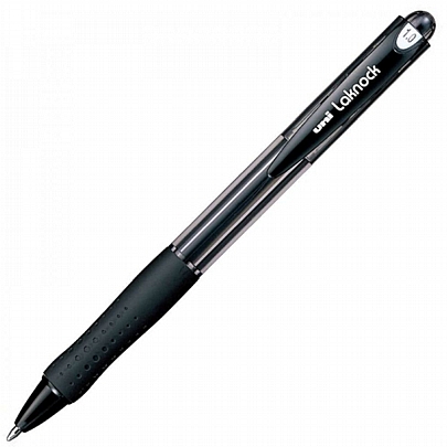 Στυλό Διαρκείας με Κουμπί - Μαύρο (1.0mm) - Uni Laknock