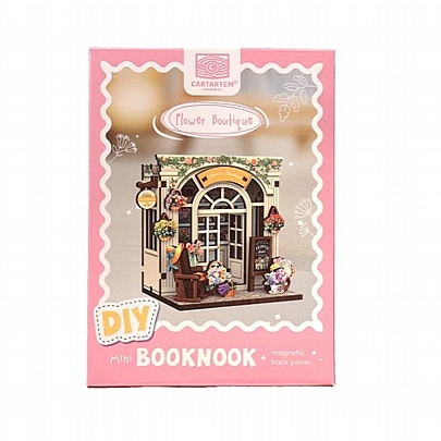 Ξύλινο Παζλ 3D με Μαγνήτη Mini Book Nook - Flower Boutique - Cartartem