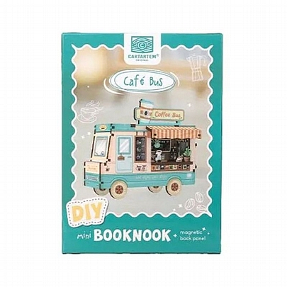 Ξύλινο 3D Παζλ Mini Book Nook - Cafe Bus - Cartartem