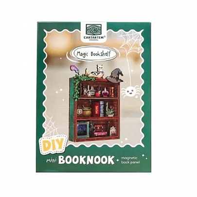Ξύλινο Παζλ 3D με Μαγνήτη Mini Book Nook - Magic Bookshelf - Cartartem